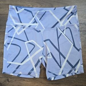 Ideology Girls Blue & White Geometric Athletic Shorts
